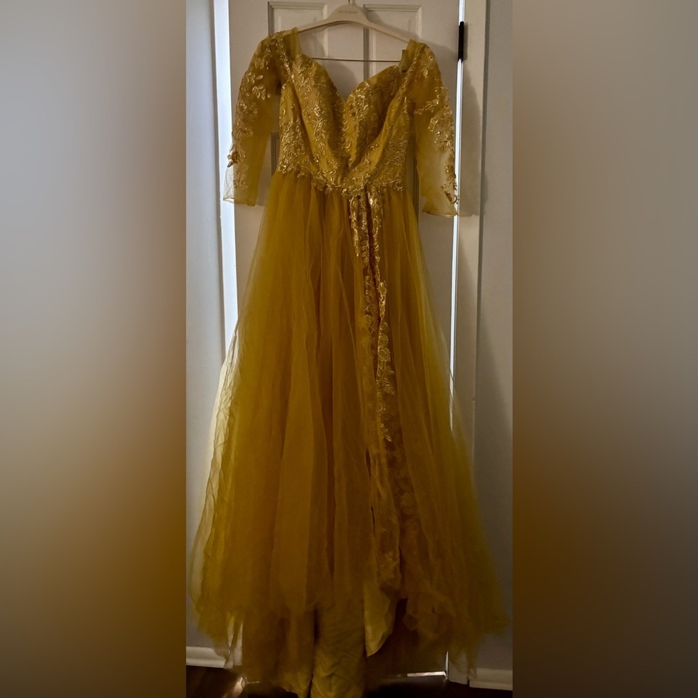 Golden Enchantment Princess Style Gown